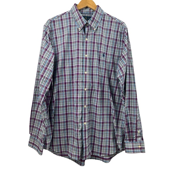 Ralph Lauren Plaid Performance Long Sleeve Button Down Multicolor Men’s XL - Picture 2 of 6